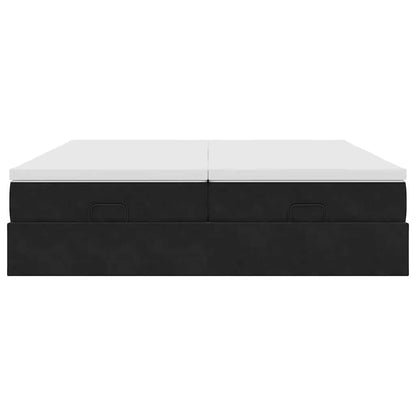 vidaXL Ottoman-Bett mit Matratzen Schwarz 200x200 cm Samt