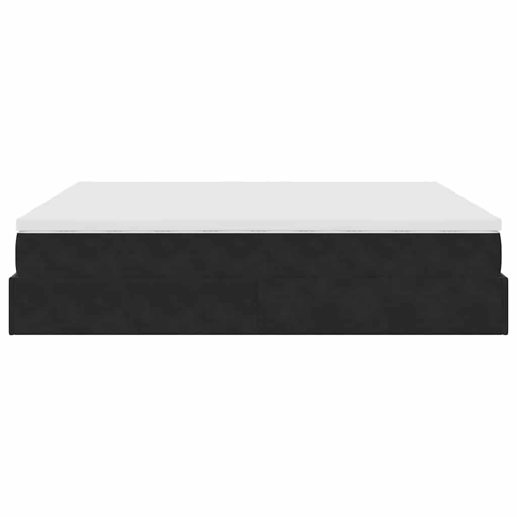 vidaXL Ottoman-Bett mit Matratzen Schwarz 200x200 cm Samt