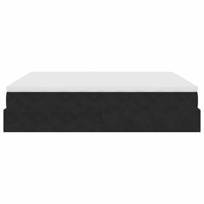 vidaXL Ottoman-Bett mit Matratzen Schwarz 200x200 cm Samt