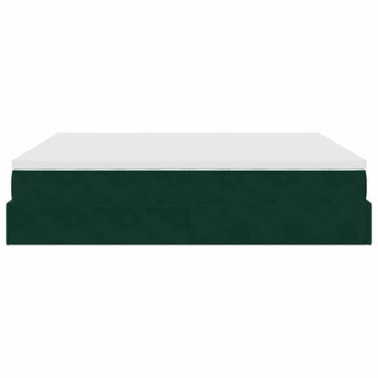 Ottoman-Bett mit Matratzen Dunkelgrün 200x200 cm Samt