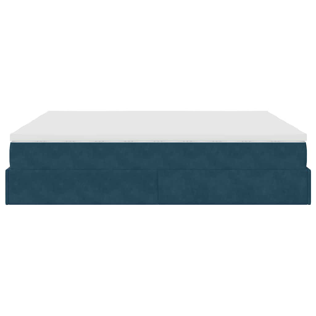 vidaXL Ottoman-Bett mit Matratzen Dunkelblau 200x200 cm Samt