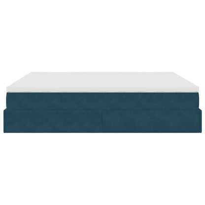 vidaXL Ottoman-Bett mit Matratzen Dunkelblau 200x200 cm Samt