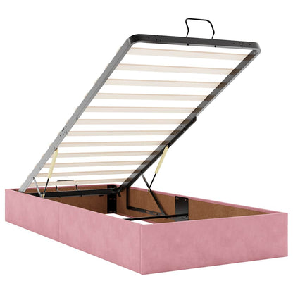 vidaXL Ottoman-Bett mit Matratzen Rosa 200x200 cm Samt