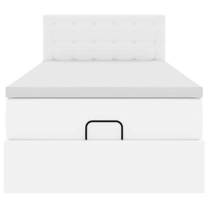 vidaXL Ottoman-Bett mit Matratze Weiß 80x200 cm Kunstleder