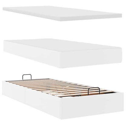 vidaXL Ottoman-Bett mit Matratze Weiß 80x200 cm Kunstleder