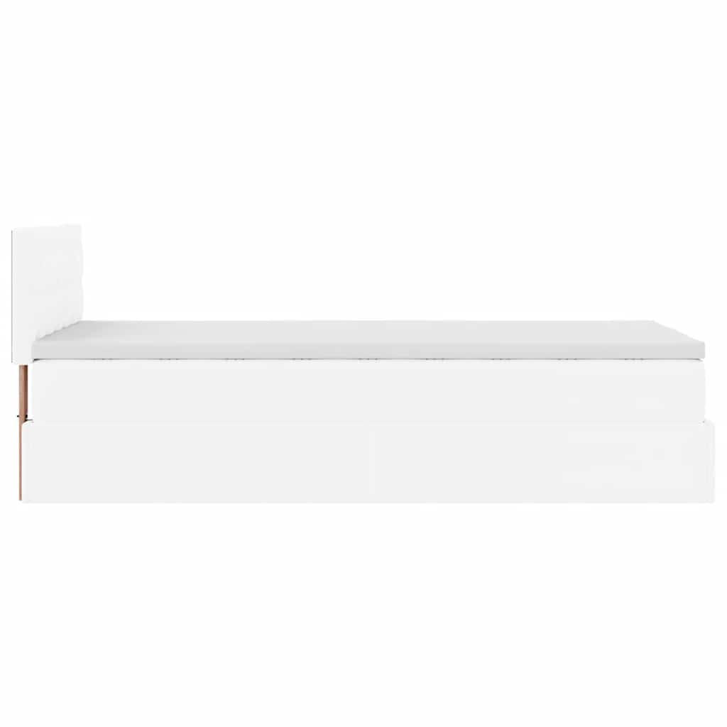 vidaXL Ottoman-Bett mit Matratze Weiß 80x200 cm Kunstleder