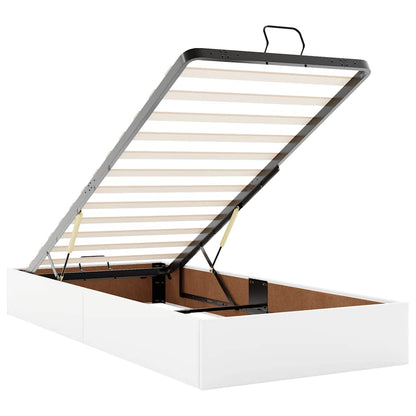 vidaXL Ottoman-Bett mit Matratze Weiß 90x190 cm Kunstleder