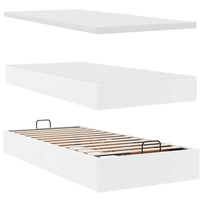 vidaXL Ottoman-Bett mit Matratze Weiß 90x190 cm Kunstleder