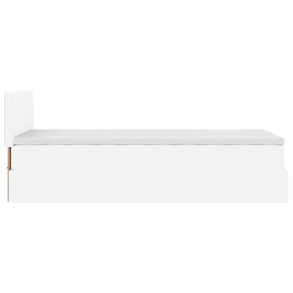 vidaXL Ottoman-Bett mit Matratze Weiß 90x190 cm Kunstleder