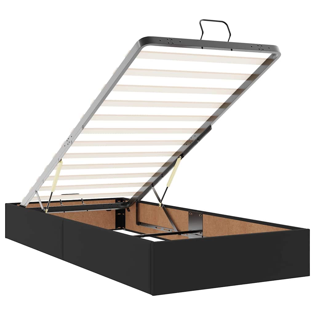 vidaXL Ottoman-Bett mit Matratze Schwarz 90x200 cm Kunstleder