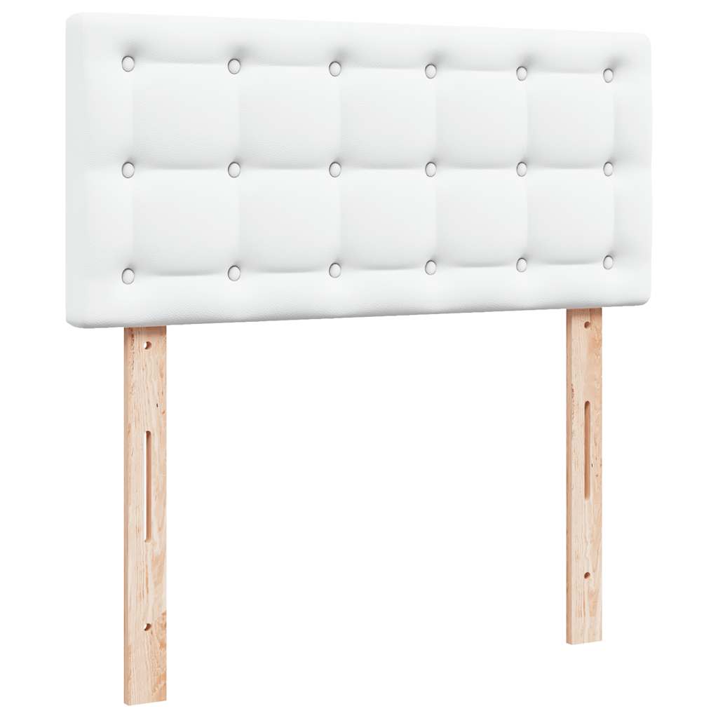 vidaXL Ottoman-Bett mit Matratze Weiß 90x200 cm Kunstleder