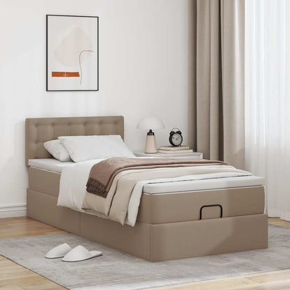 vidaXL Lit ottoman avec matelas cappuccino marron 90x200 cm similicuir