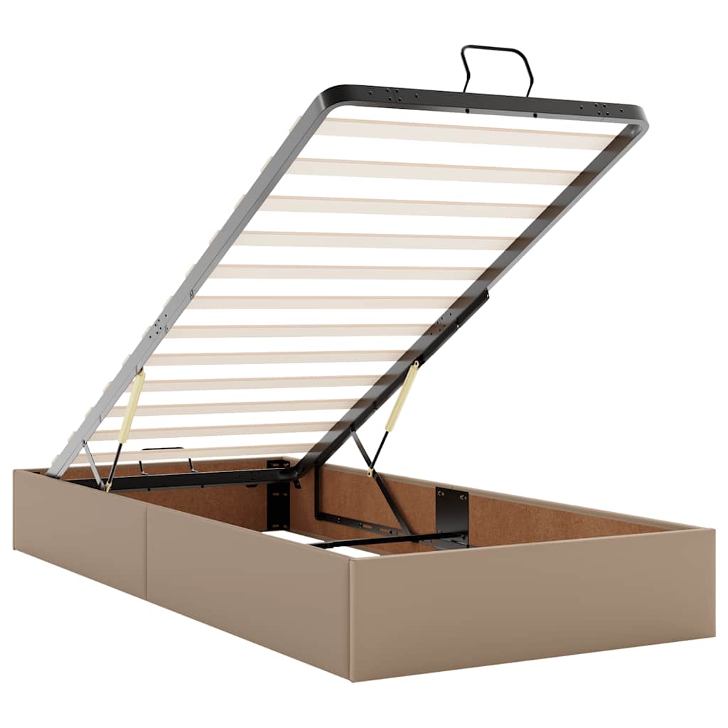 vidaXL Lit ottoman avec matelas cappuccino marron 90x200 cm similicuir