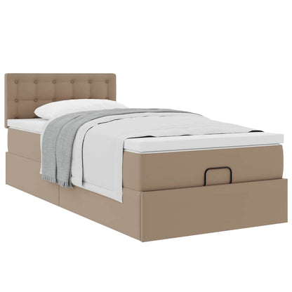 vidaXL Lit ottoman avec matelas cappuccino marron 90x200 cm similicuir