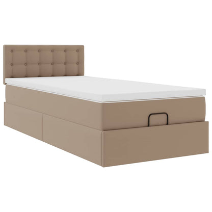 vidaXL Lit ottoman avec matelas cappuccino marron 90x200 cm similicuir