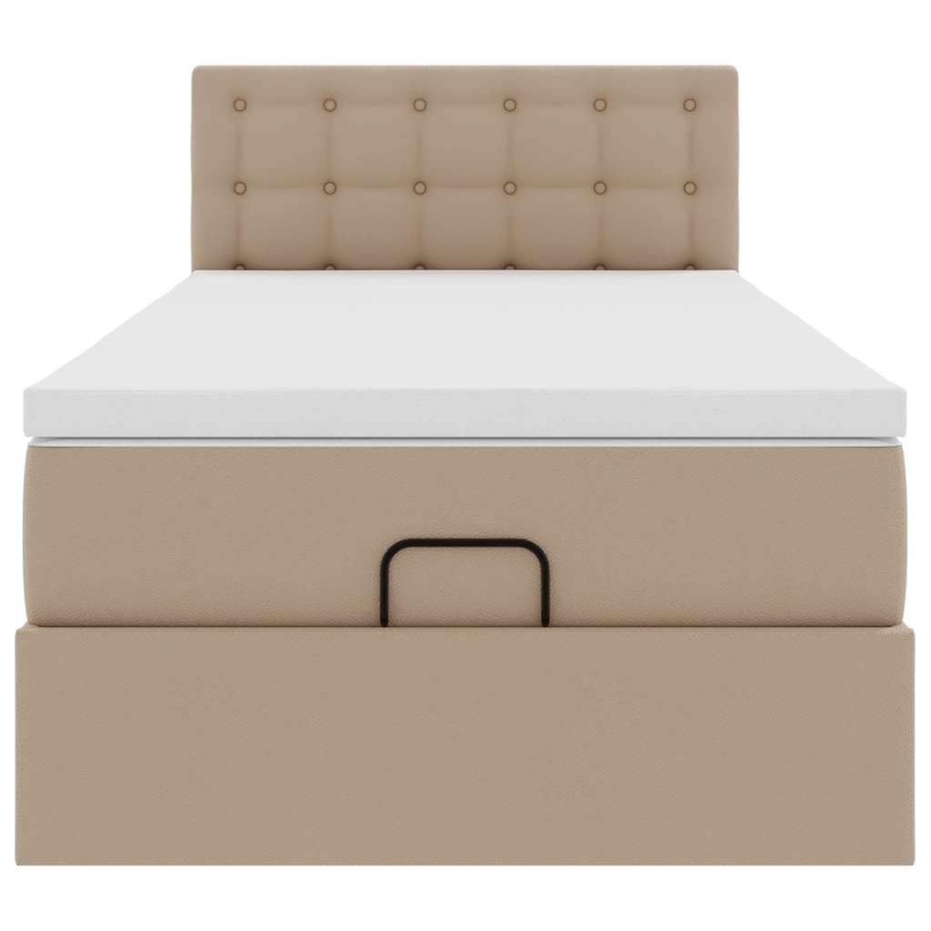 vidaXL Lit ottoman avec matelas cappuccino marron 90x200 cm similicuir