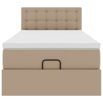 vidaXL Lit ottoman avec matelas cappuccino marron 90x200 cm similicuir