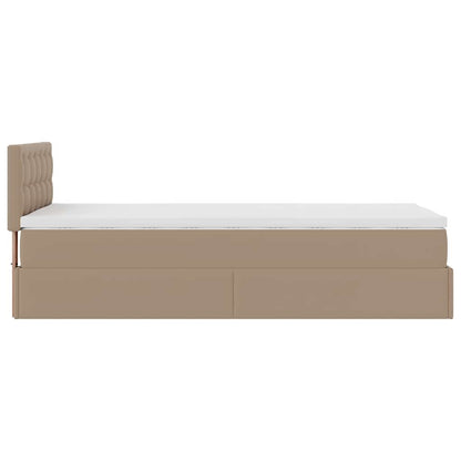 vidaXL Lit ottoman avec matelas cappuccino marron 90x200 cm similicuir