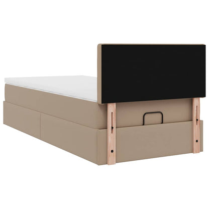 vidaXL Lit ottoman avec matelas cappuccino marron 90x200 cm similicuir