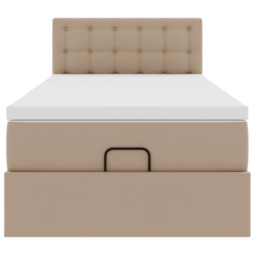 vidaXL Ottoman-Bett mit Matratze Cappuccino-Braun 100x200cm Kunstleder