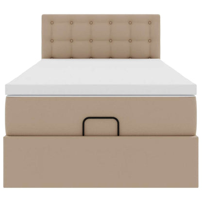 vidaXL Ottoman-Bett mit Matratze Cappuccino-Braun 100x200cm Kunstleder