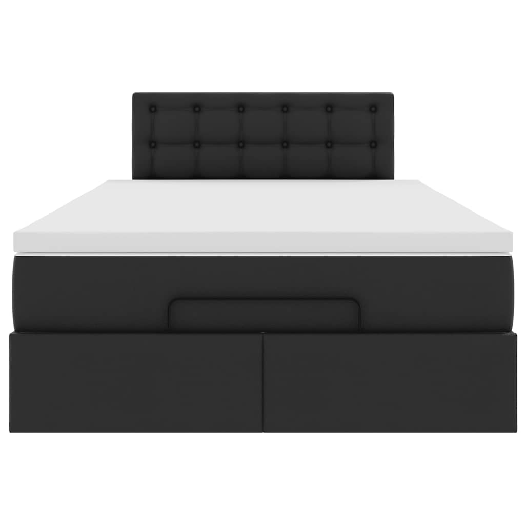 vidaXL Ottoman-Bett mit Matratze Schwarz 120x190 cm Kunstleder