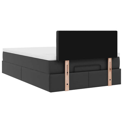 vidaXL Ottoman-Bett mit Matratze Schwarz 120x190 cm Kunstleder