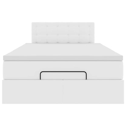vidaXL Ottoman-Bett mit Matratze Weiß 120x190 cm Kunstleder