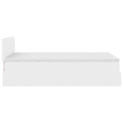 vidaXL Ottoman-Bett mit Matratze Weiß 120x190 cm Kunstleder