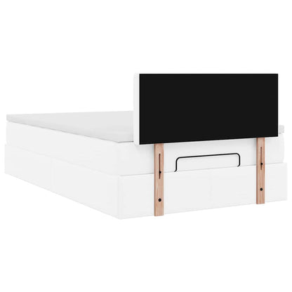 vidaXL Ottoman-Bett mit Matratze Weiß 120x190 cm Kunstleder