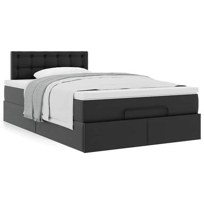 vidaXL Ottoman-Bett mit Matratze Schwarz 120x200 cm Kunstleder