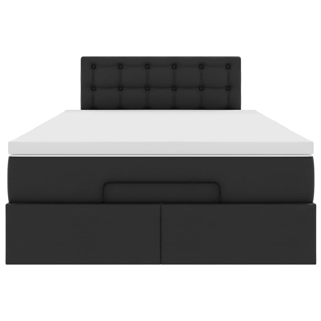 vidaXL Ottoman-Bett mit Matratze Schwarz 120x200 cm Kunstleder