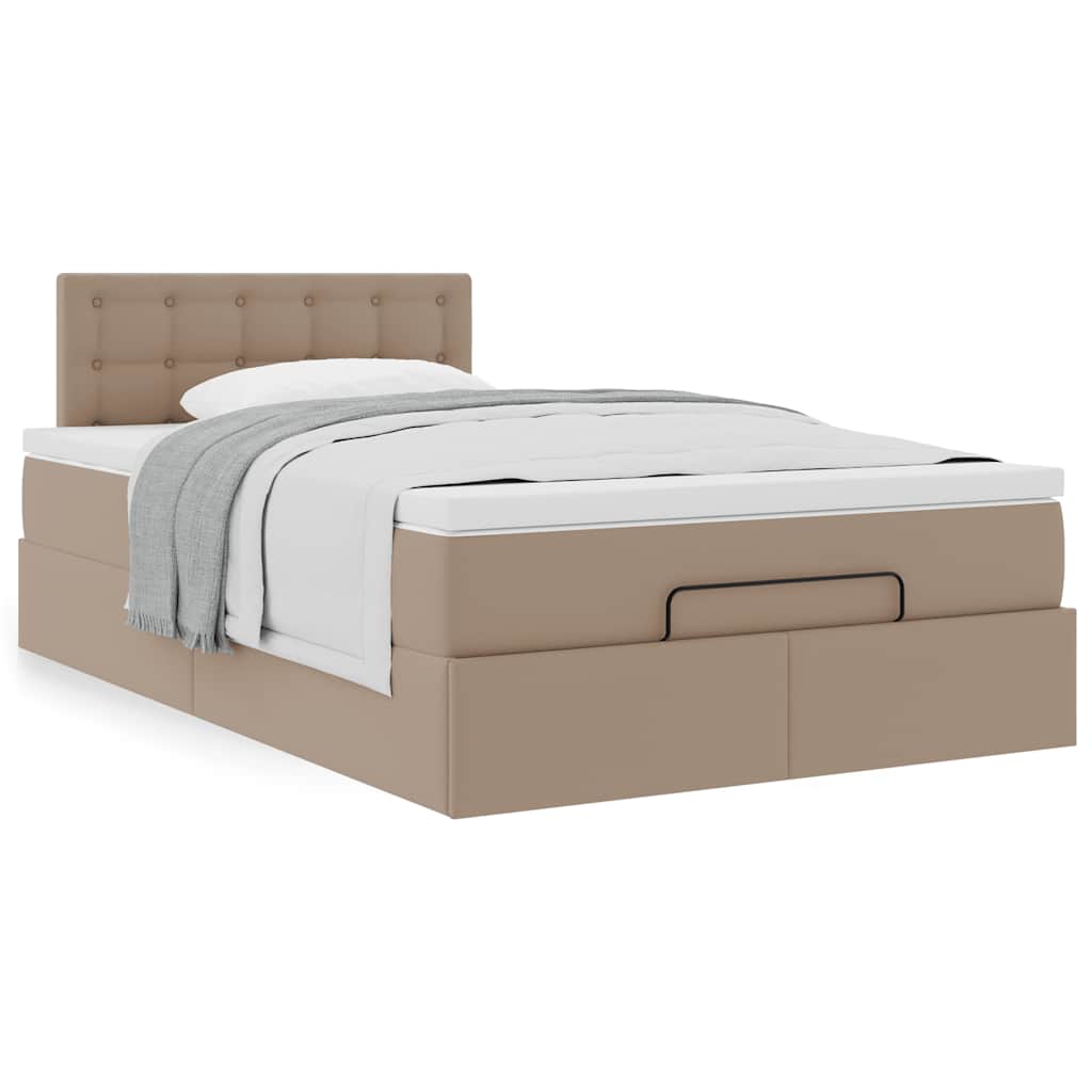 vidaXL Ottoman-Bett mit Matratze Cappuccino-Braun 120x200cm Kunstleder