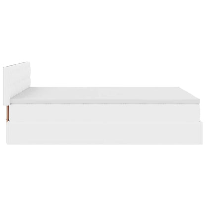 vidaXL Ottoman-Bett mit Matratze Weiß 140x190 cm Kunstleder