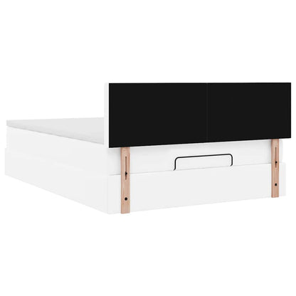vidaXL Ottoman-Bett mit Matratze Weiß 140x190 cm Kunstleder