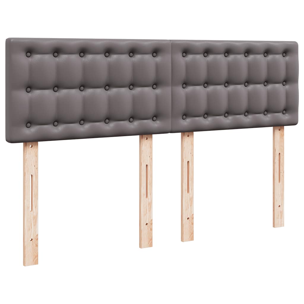 vidaXL Ottoman-Bett mit Matratze Grau 140x190 cm Kunstleder