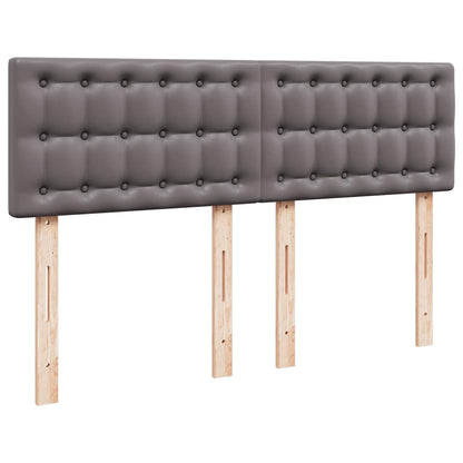vidaXL Ottoman-Bett mit Matratze Grau 140x190 cm Kunstleder