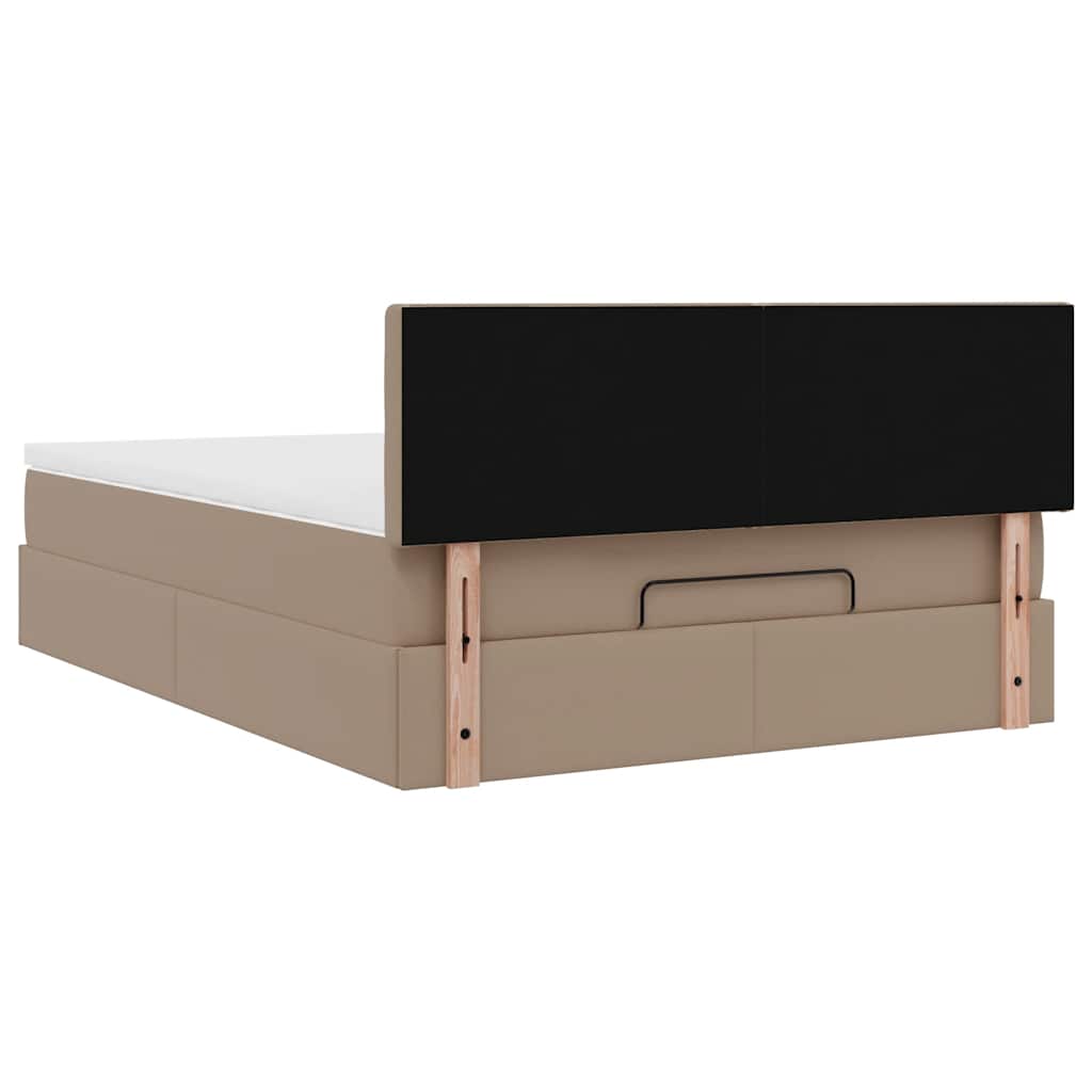 vidaXL Ottoman-Bett mit Matratze Cappuccino-Braun 140x190cm Kunstleder
