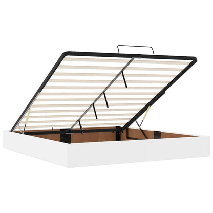 vidaXL Ottoman-Bett mit Matratze Weiß 160x200 cm Kunstleder