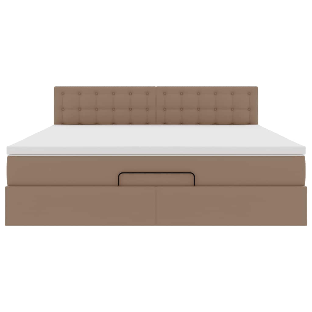 vidaXL Ottoman-Bett mit Matratze Cappuccino-Braun 160x200cm Kunstleder