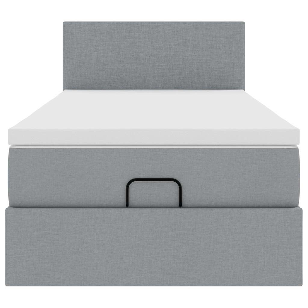 vidaXL Lit Ottoman avec matelas Gris clair 80x200 cm Tissu