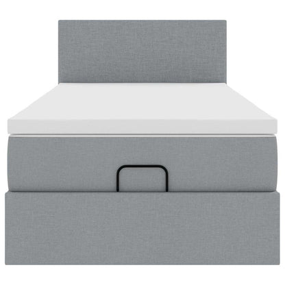 vidaXL Lit Ottoman avec matelas Gris clair 80x200 cm Tissu