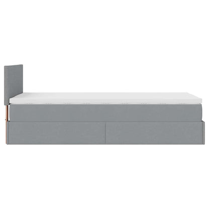 vidaXL Lit Ottoman avec matelas Gris clair 80x200 cm Tissu