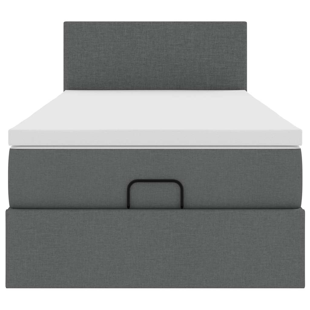 vidaXL Ottoman-Bett mit Matratze Dunkelgrau 80x200 cm Stoff