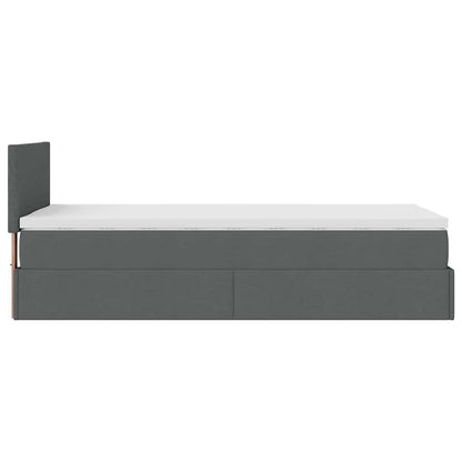 vidaXL Ottoman-Bett mit Matratze Dunkelgrau 80x200 cm Stoff