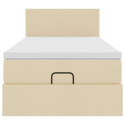 Ottoman-Bett mit Matratze Creme 80x200 cm Stoff