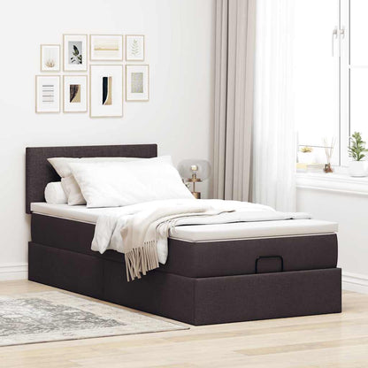 vidaXL Ottoman-Bett mit Matratze Dunkelbraun 90x200 cm Stoff