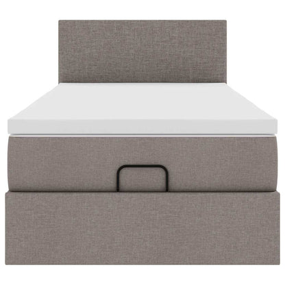 vidaXL Ottoman-Bett mit Matratze Taupe 90x200 cm Stoff