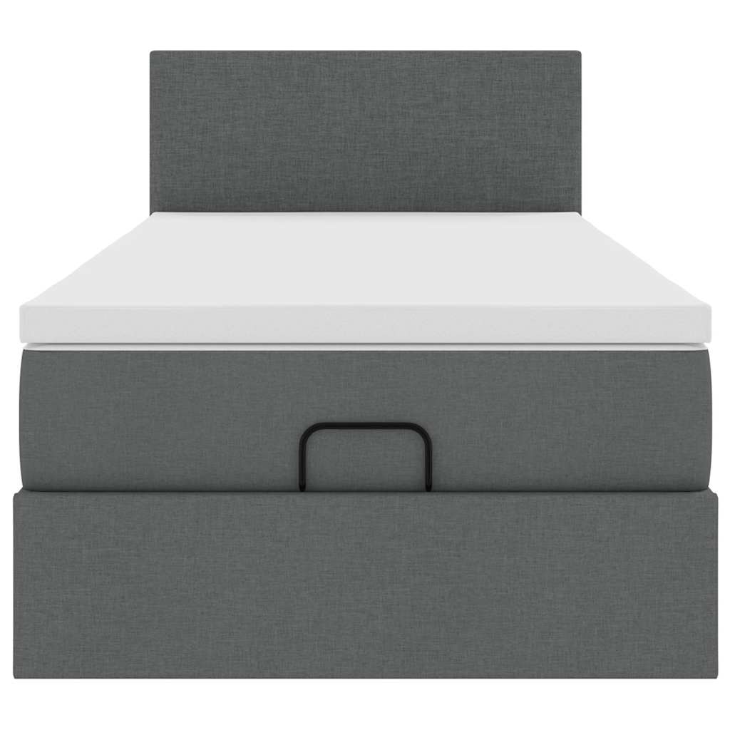 vidaXL Ottoman-Bett mit Matratze Dunkelgrau 100x200 cm Stoff