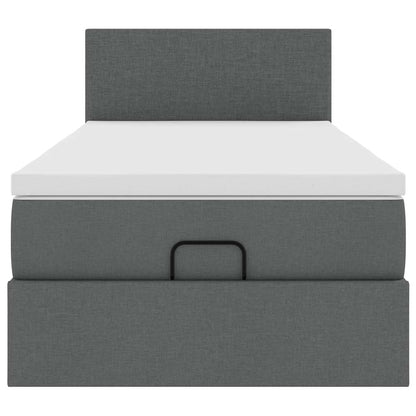 vidaXL Ottoman-Bett mit Matratze Dunkelgrau 100x200 cm Stoff